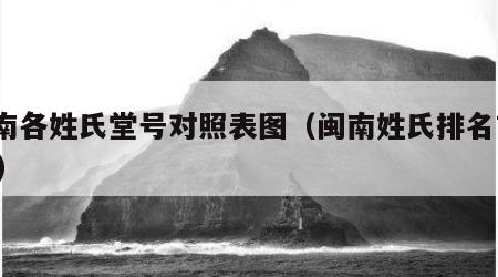 闽南各姓氏堂号对照表图（闽南姓氏排名前100）