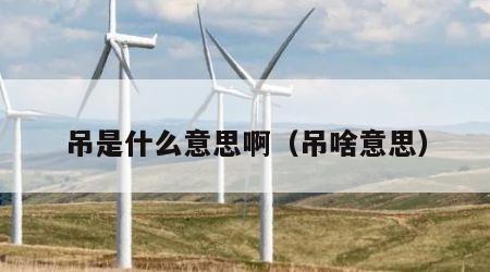 吊是什么意思啊（吊啥意思）
