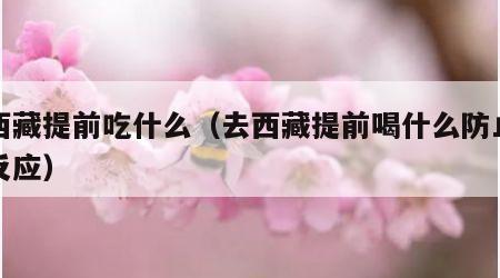 去西藏提前吃什么（去西藏提前喝什么防止高原反应）