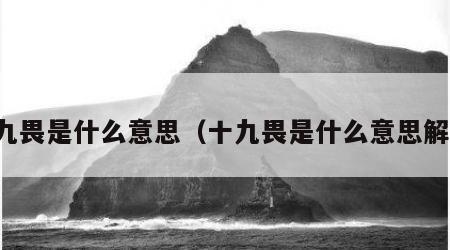 十九畏是什么意思（十九畏是什么意思解读）