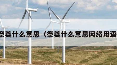 祭奠什么意思（祭奠什么意思网络用语）