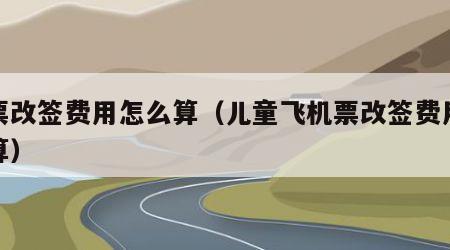 机票改签费用怎么算（儿童飞机票改签费用怎么算）