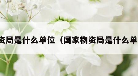 物资局是什么单位（国家物资局是什么单位）