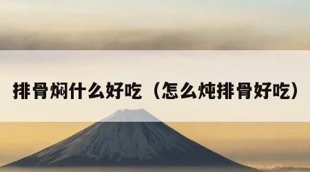 排骨焖什么好吃（怎么炖排骨好吃）
