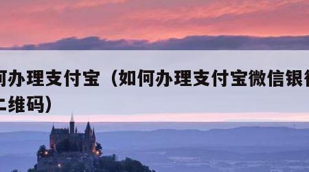 如何办理支付宝（如何办理支付宝微信银行统一二维码）