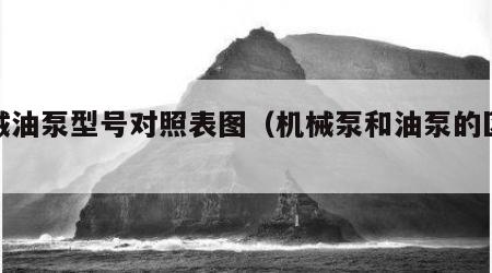 机械油泵型号对照表图（机械泵和油泵的区别）