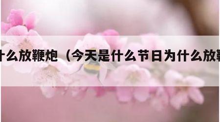 为什么放鞭炮（今天是什么节日为什么放鞭炮）