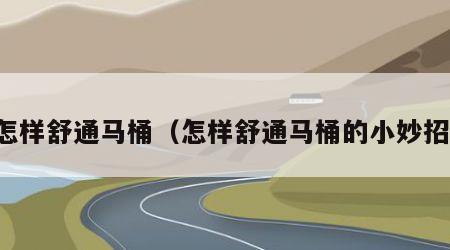 怎样舒通马桶（怎样舒通马桶的小妙招）
