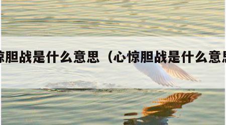 心惊胆战是什么意思（心惊胆战是什么意思解释）
