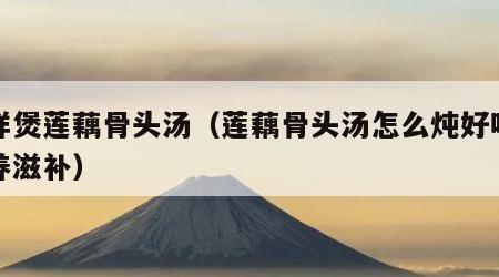 怎样煲莲藕骨头汤（莲藕骨头汤怎么炖好喝又营养滋补）