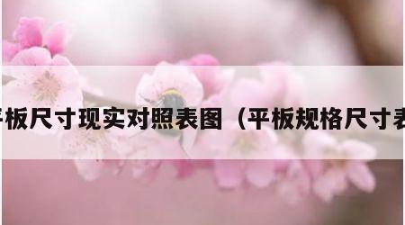平板尺寸现实对照表图（平板规格尺寸表）