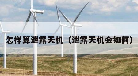怎样算泄露天机（泄露天机会如何）