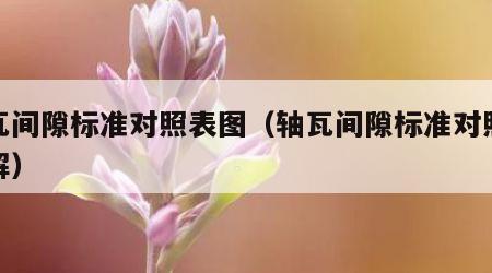 轴瓦间隙标准对照表图（轴瓦间隙标准对照表图解）