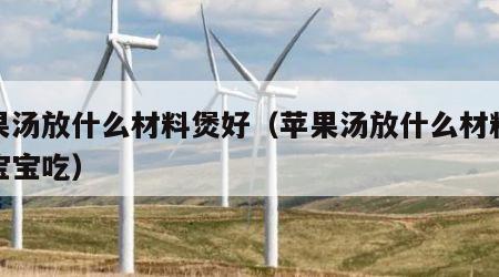 苹果汤放什么材料煲好（苹果汤放什么材料煲好宝宝吃）