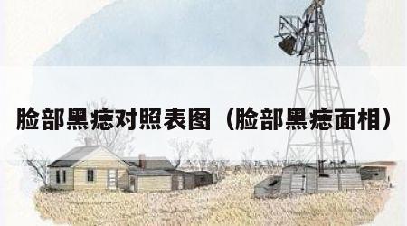 脸部黑痣对照表图（脸部黑痣面相）
