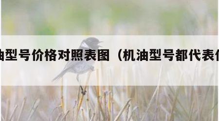机油型号价格对照表图（机油型号都代表什么）