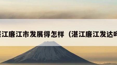湛江廉江市发展得怎样（湛江廉江发达吗）