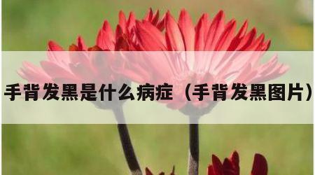 手背发黑是什么病症（手背发黑图片）