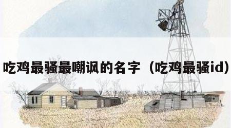吃鸡最骚最嘲讽的名字（吃鸡最骚id）