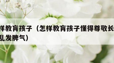 怎样教肓孩子（怎样教肓孩子懂得尊敬长辈,不乱发脾气）
