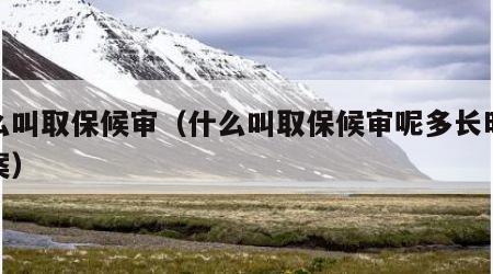 什么叫取保候审（什么叫取保候审呢多长时间结案）