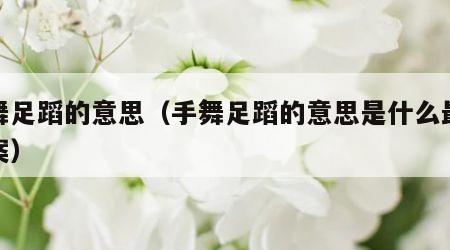 手舞足蹈的意思（手舞足蹈的意思是什么最佳答案）