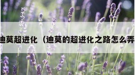 迪莫超进化（迪莫的超进化之路怎么弄）