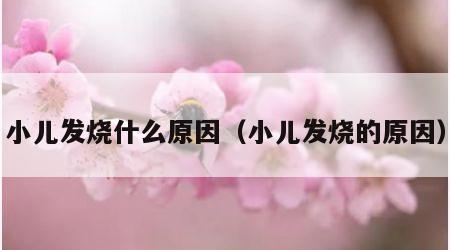 小儿发烧什么原因（小儿发烧的原因）