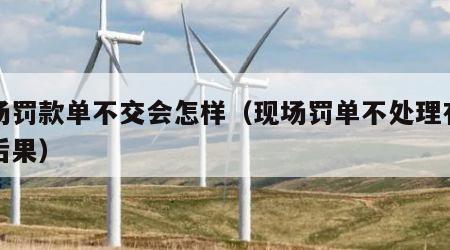 现场罚款单不交会怎样（现场罚单不处理有什么后果）