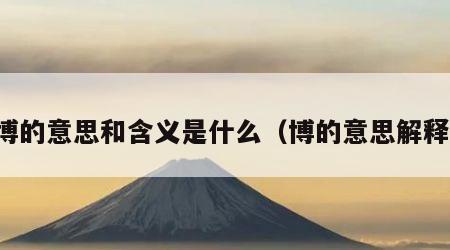 博的意思和含义是什么（博的意思解释）