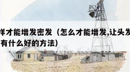 怎样才能增发密发（怎么才能增发,让头发浓密,有什么好的方法）
