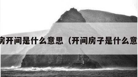 租房开间是什么意思（开间房子是什么意思）
