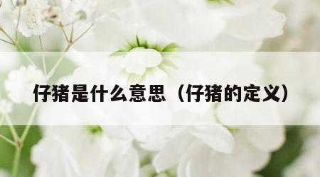 仔猪是什么意思（仔猪的定义）