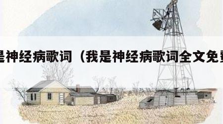 我是神经病歌词（我是神经病歌词全文免费阅读）