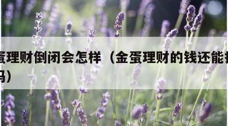 金蛋理财倒闭会怎样（金蛋理财的钱还能提出来吗）