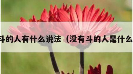 没斗的人有什么说法（没有斗的人是什么命）
