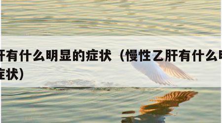 乙肝有什么明显的症状（慢性乙肝有什么明显的症状）