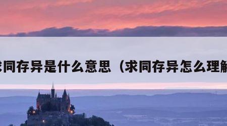 求同存异是什么意思（求同存异怎么理解）