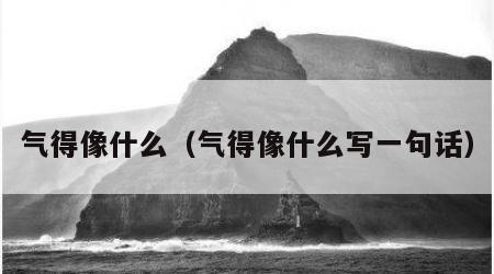 气得像什么（气得像什么写一句话）
