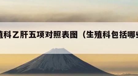 生殖科乙肝五项对照表图（生殖科包括哪些项目）