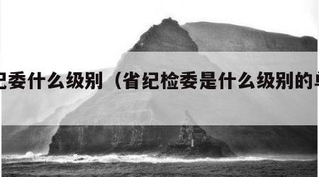 省纪委什么级别（省纪检委是什么级别的单位）