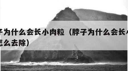 脖子为什么会长小肉粒（脖子为什么会长小肉粒怎么去除）