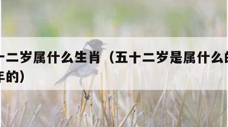 五十二岁属什么生肖（五十二岁是属什么的六几年的）