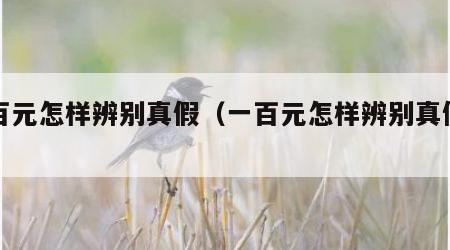 一百元怎样辨别真假（一百元怎样辨别真假视频）