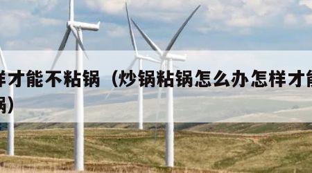 怎样才能不粘锅（炒锅粘锅怎么办怎样才能不粘锅）