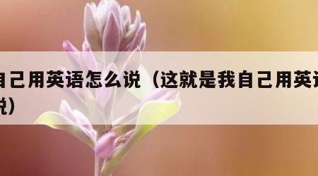 我自己用英语怎么说（这就是我自己用英语怎么说）