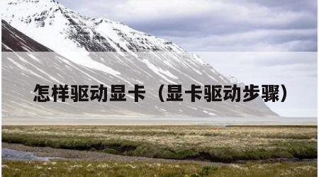 怎样驱动显卡（显卡驱动步骤）