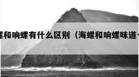 海螺和响螺有什么区别（海螺和响螺味道一样吗）