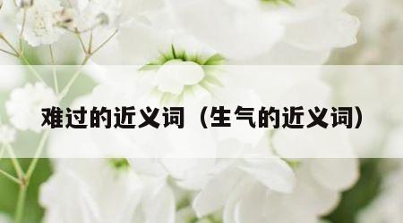 难过的近义词（生气的近义词）
