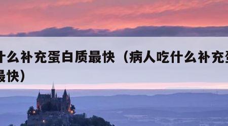 吃什么补充蛋白质最快（病人吃什么补充蛋白质最快）